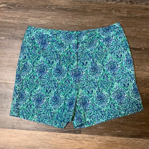 Talbots Pants - Talbots Print Patterned Shorts Blue Green